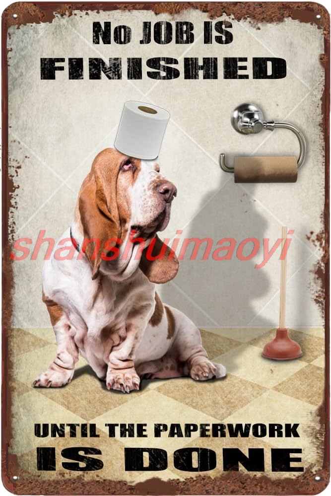 Basset Hound Dog Bathroom Tin  - đánh giá và giá Farming Jobs