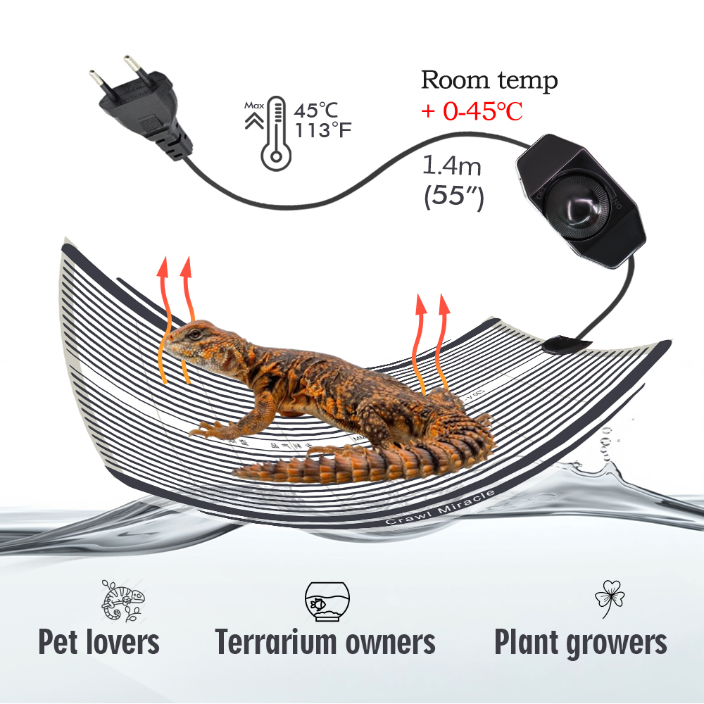 5W 15W 25W 35W Graphene Reptil - đánh giá và giá Seedling Heat Mat