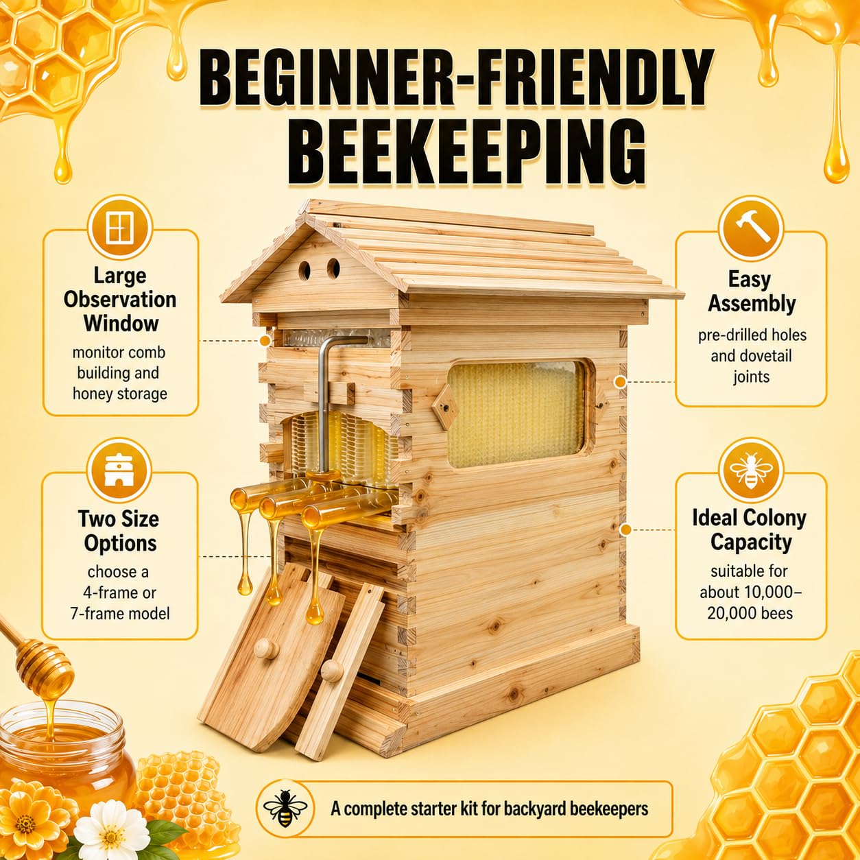 2-in-1 Self-Flowing Honey Beeh - đánh giá và giá Beehive Frame Wax